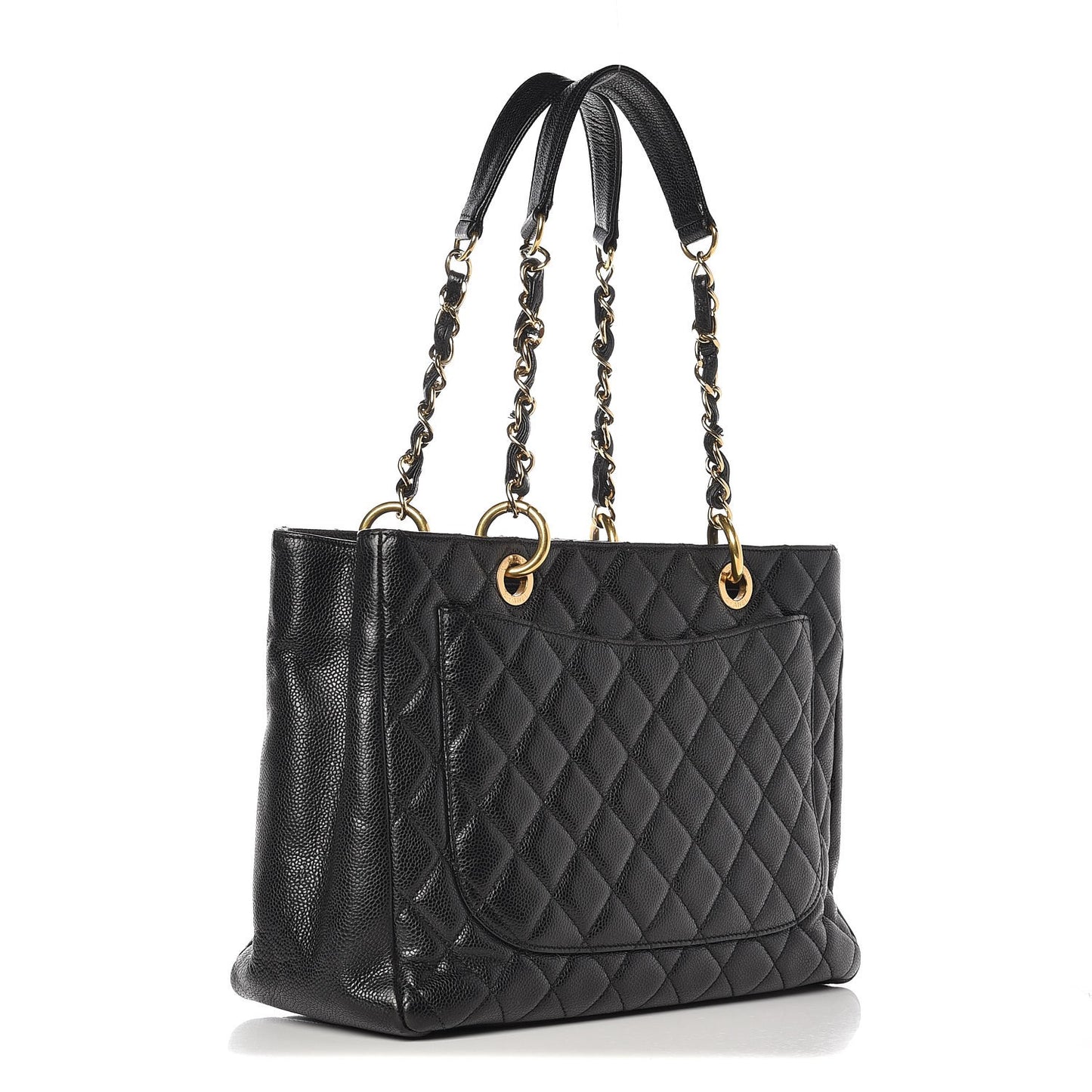 Caviar Quilted Grand Shopping Tote GST Black