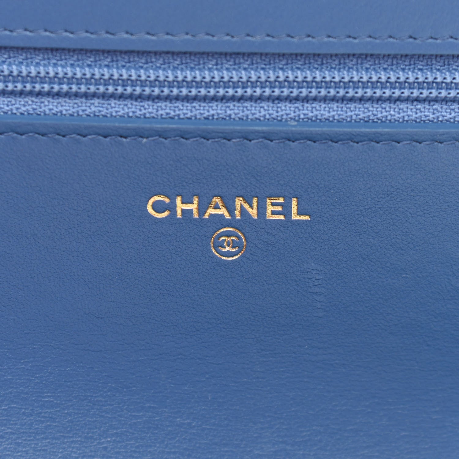 Chanel Denim Quilted Chanel 19 Wallet On Chain WOC Blue 6 of 12