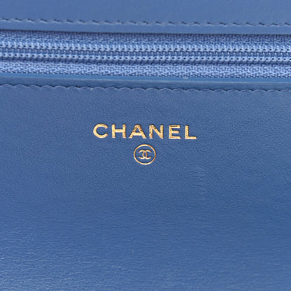 Chanel Denim Quilted Chanel 19 Wallet On Chain WOC Blue 6 of 12