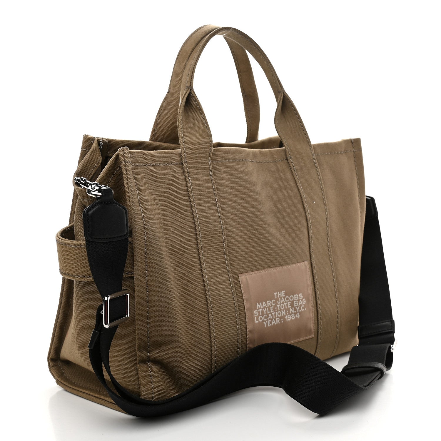 Marc Jacobs Cotton Canvas Medium The Traveler Tote Bag Slate Green 2 of 8