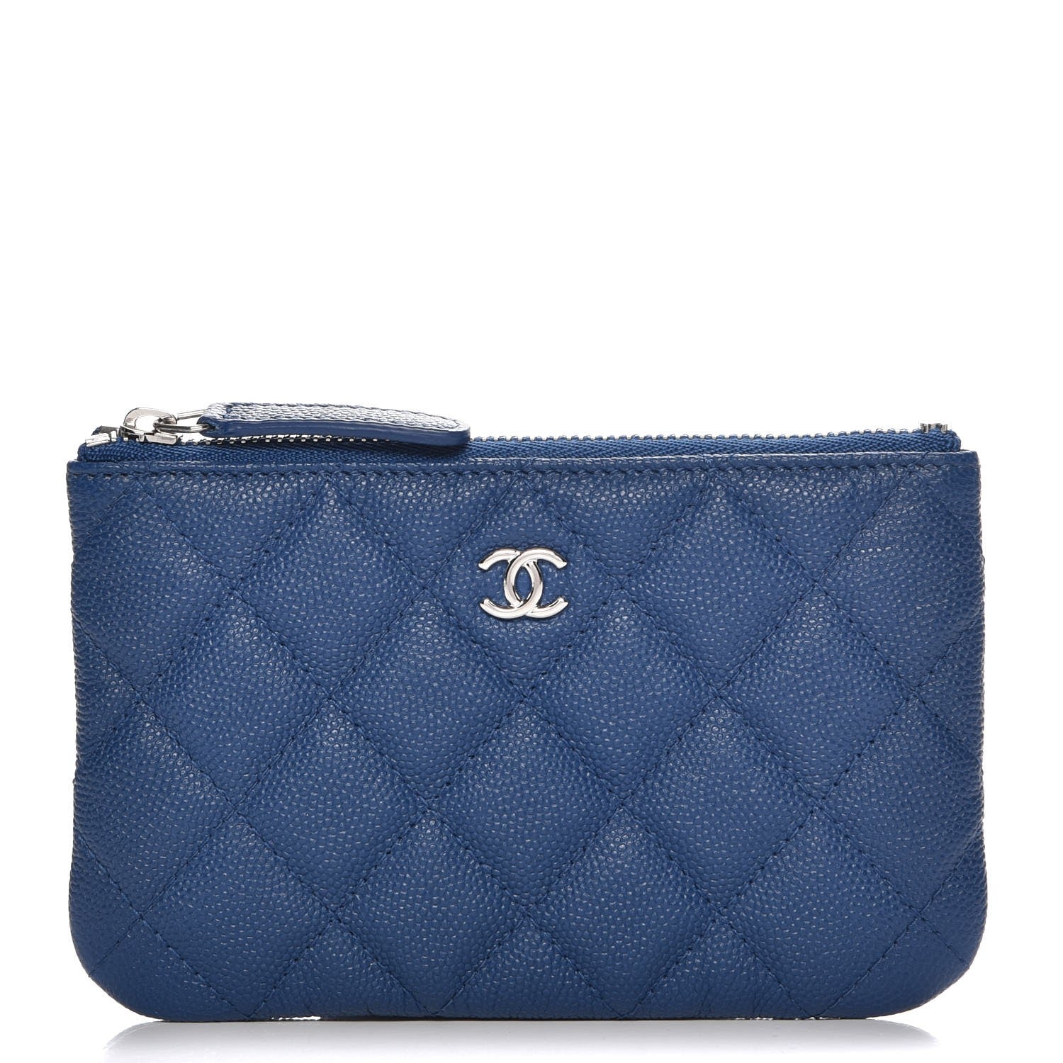 Chanel Caviar Quilted Small Cosmetic Case Blue 1 of 8