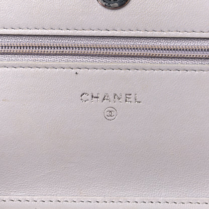 Chanel Lambskin Quilted Wallet On Chain WOC Grey 6 of 19