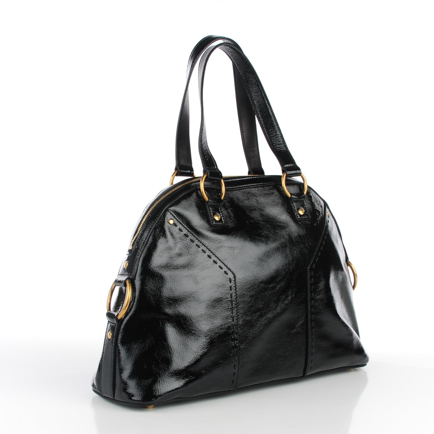 Patent Calfskin Large Muse Black