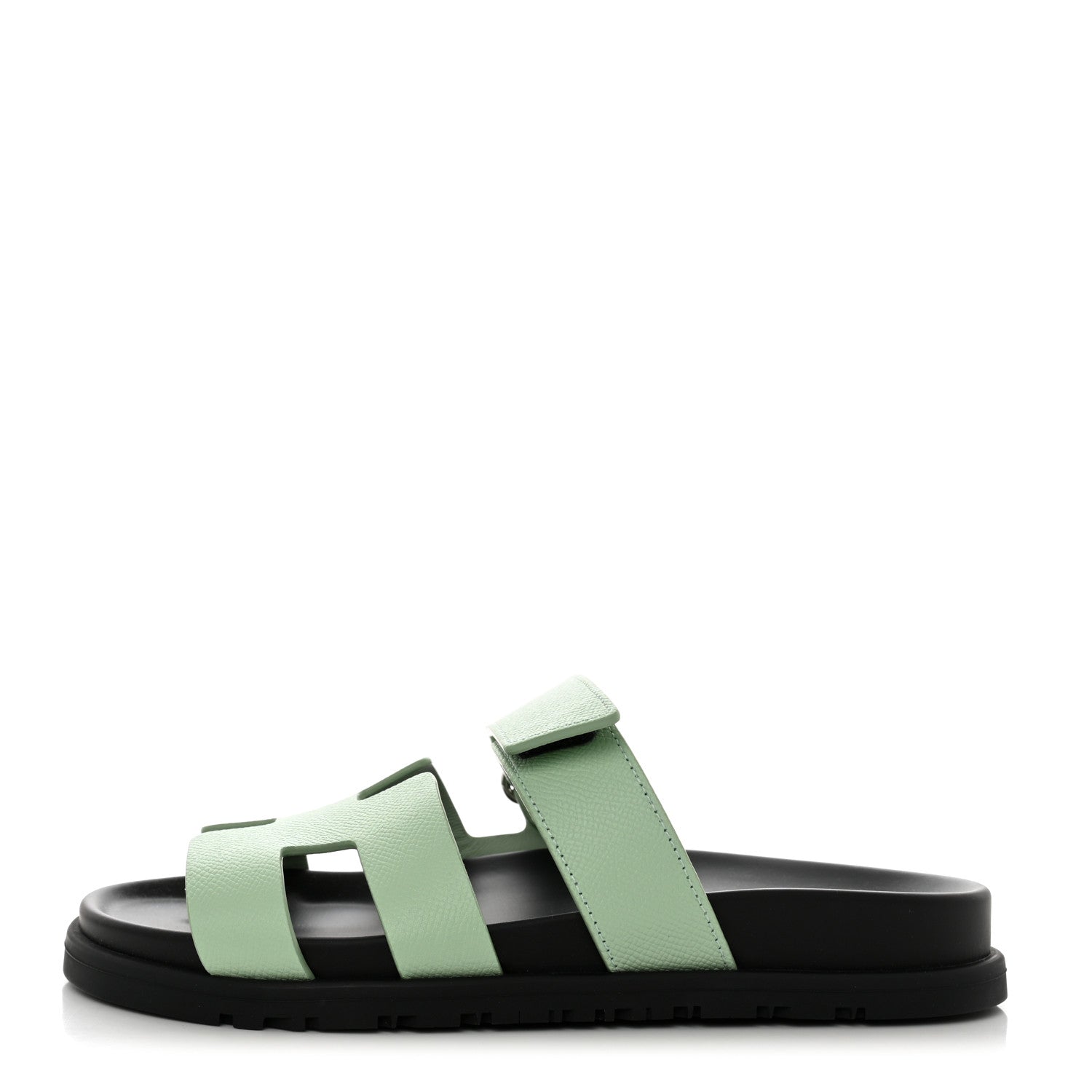 Hermes Epsom Womens Chypre Sandals 37.5 Vert Jade 1 of 9
