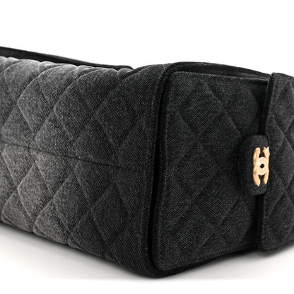 Chanel Washed Denim Quilted Small Chanel 25 Handbag Black 18 of 21