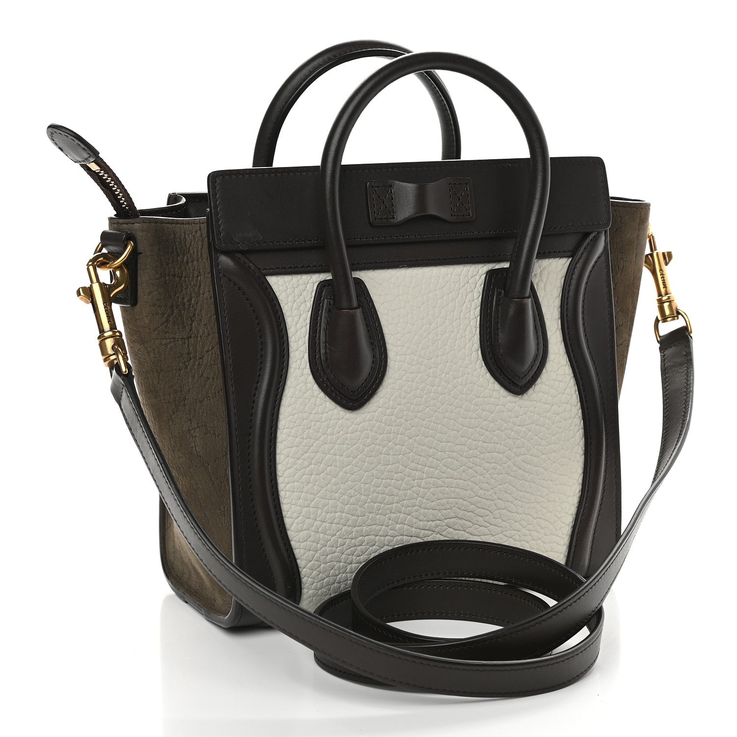 Celine Bullhide Calfskin Nano Tri-Color Luggage White 3 of 9