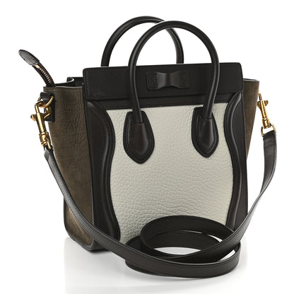 Celine Bullhide Calfskin Nano Tri-Color Luggage White 3 of 9