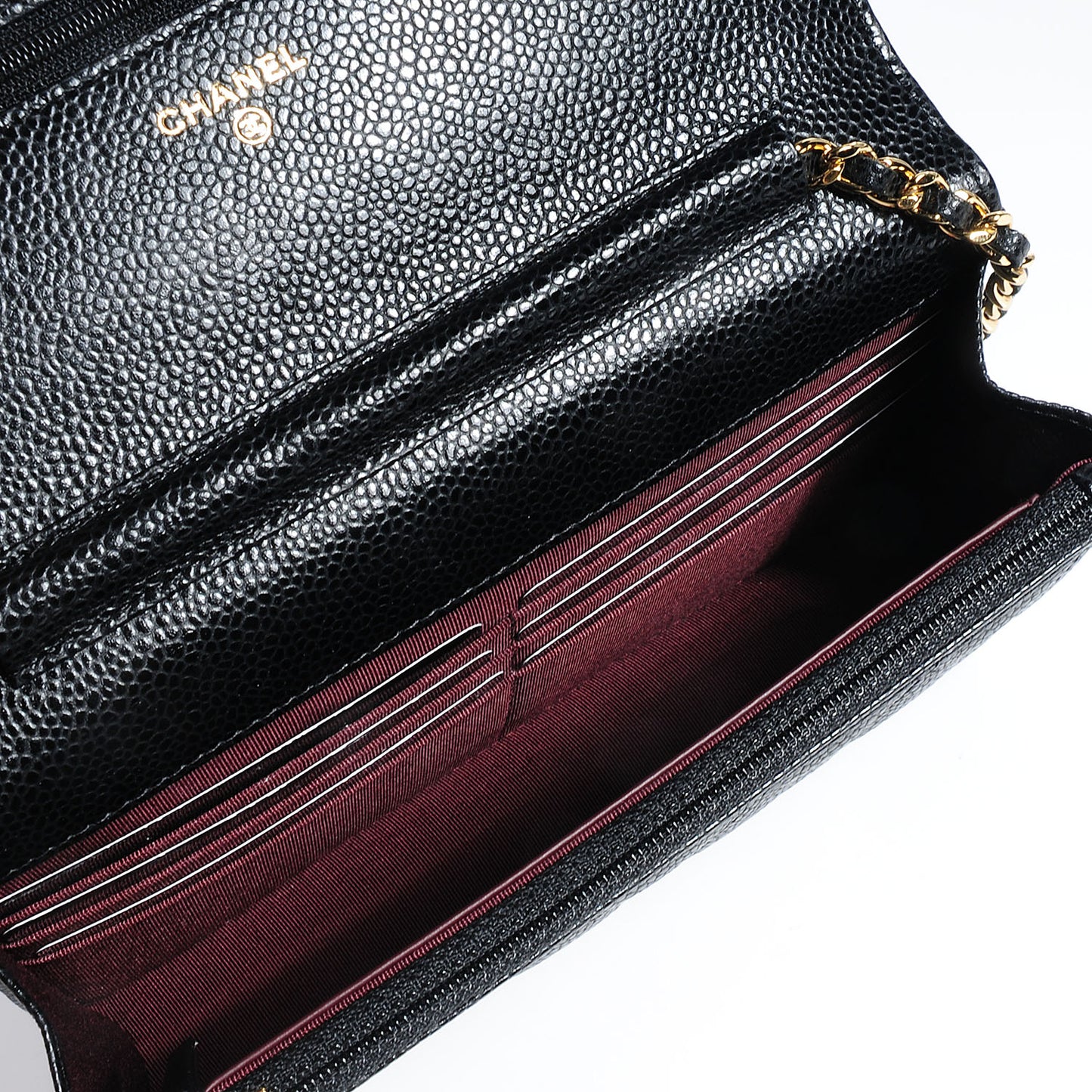 Caviar Quilted Wallet On Chain WOC Black