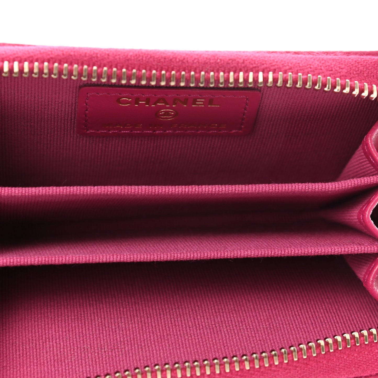 Caviar Quilted Zip Coin Purse Fuchsia
