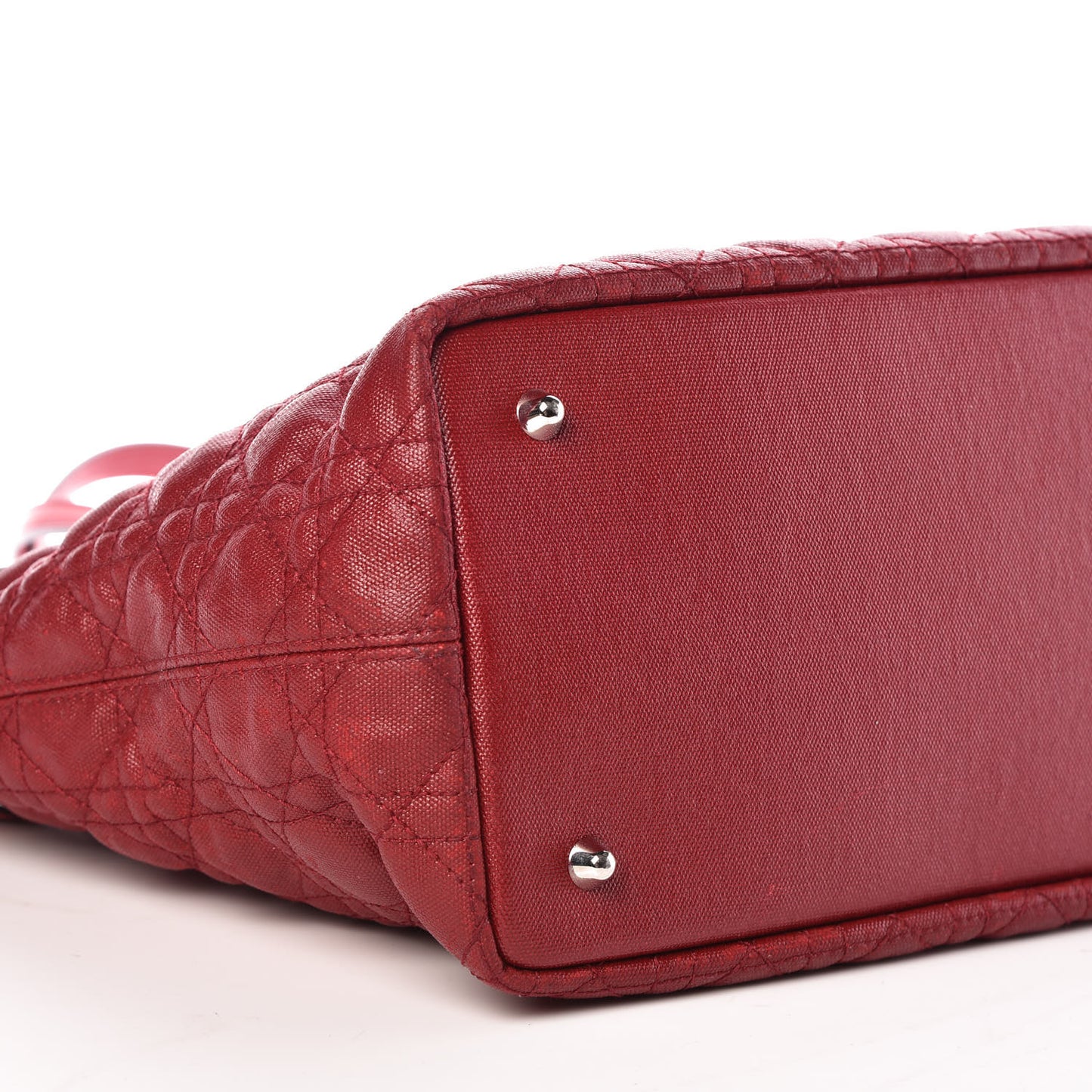 Coated Canvas Cannage Small Panarea Tote Red