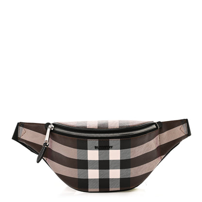 Burberry E-canvas Check Bum Bag Dark Birch Brown 1 of 8