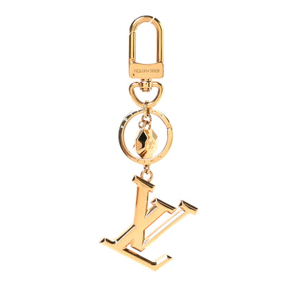 Louis Vuitton Metal LV Facettes Bag Charm Key Holder Gold 1 of 5