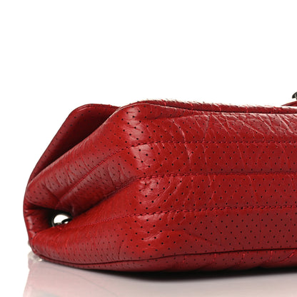 Chanel Aged Calfskin Perforated Flap Red 8 of 10