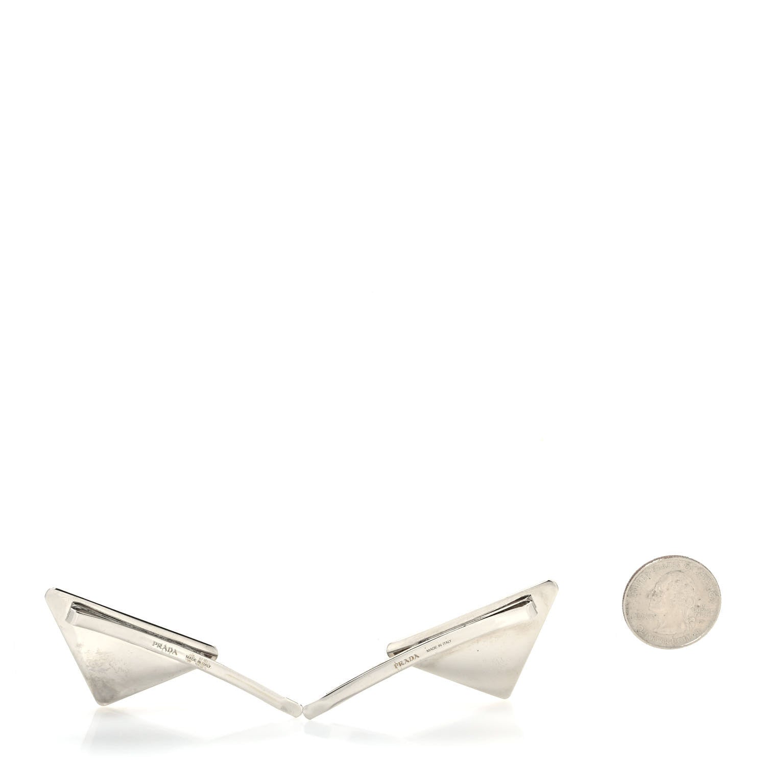 Prada Metal Triangle Hair Clip Set Black 2 of 3