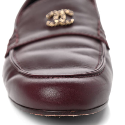 Chanel Calfskin CC Chain Mocassin Loafers 42 Burgundy 13 of 14