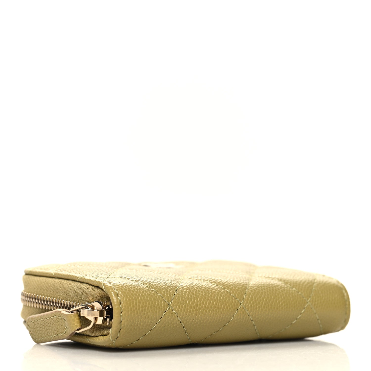 Chanel Caviar Quilted Zip Around Coin Purse Wallet Light Green 4 of 9