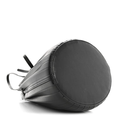 Mansur Gavriel Vegetable Tanned Calfskin Pleated Mini Bucket Bag Black Flamma 4 of 10