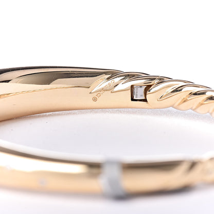 David Yurman 18K Yellow Gold Diamond 9.5mm Pure Form Smooth Bracelet 4 of 5