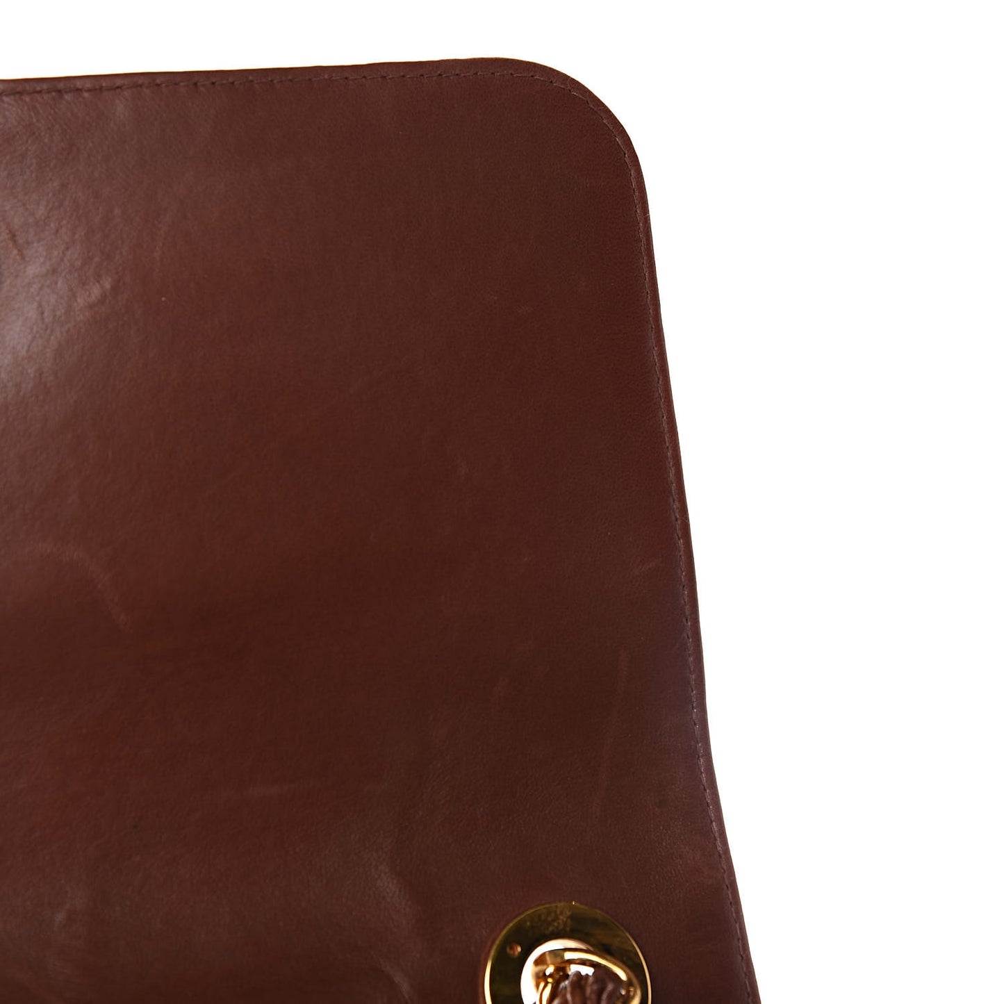 Lambskin Quilted Medium Single Flap Bag Brown