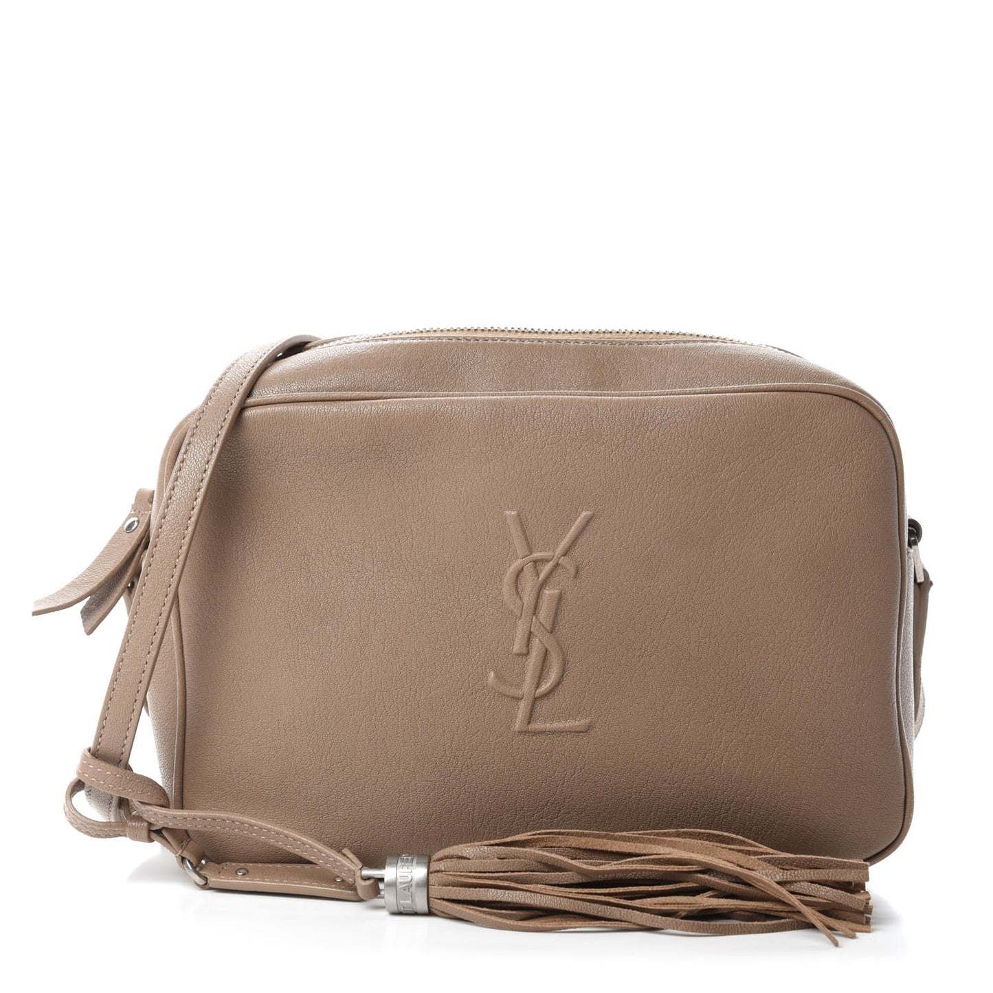 Lambskin Monogram Small Lou Camera Bag Dark Beige