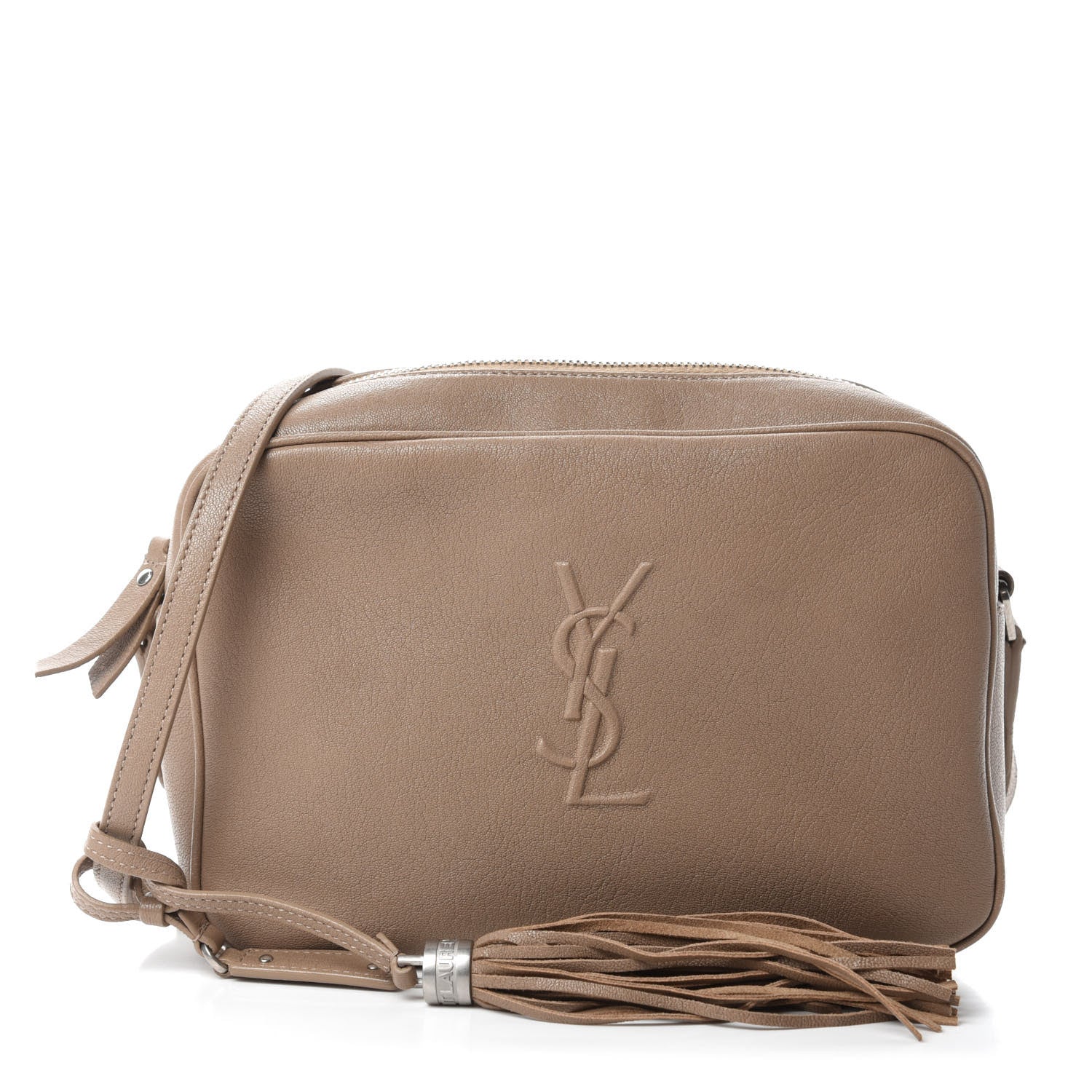 Saint Laurent Lambskin Monogram Small Lou Camera Bag Dark Beige 1 of 10