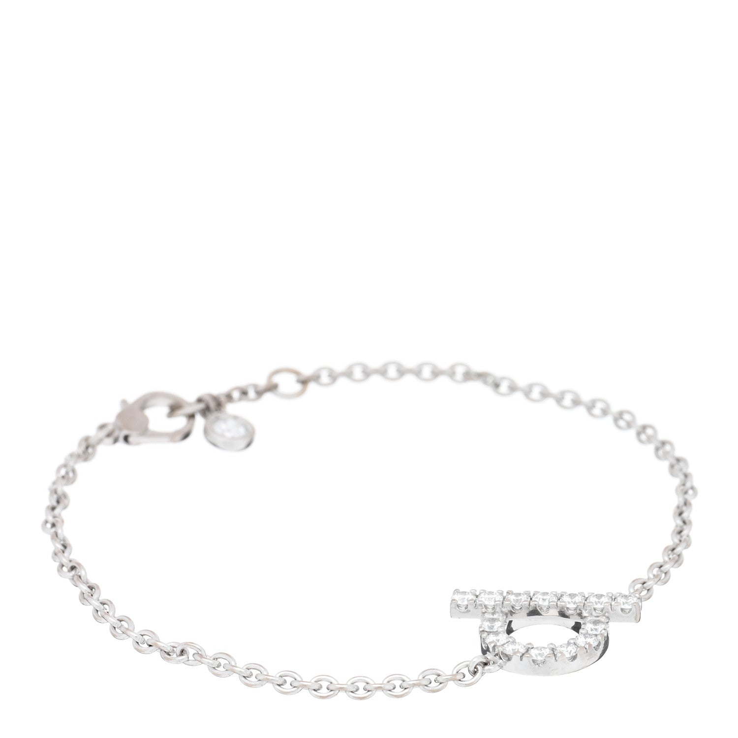 Hermes 18K White Gold Diamond Finesse Bracelet SH 1 of 4