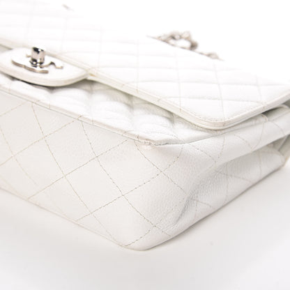Chanel Caviar Quilted Medium Double Flap White 6 of 12