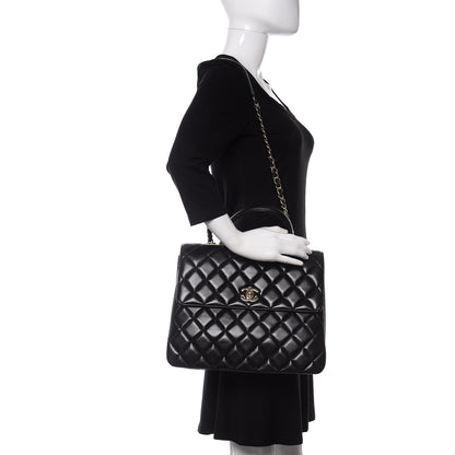 Chanel Lambskin Quilted Large Trendy CC Dual Handle Flap Bag Black 3 of 12