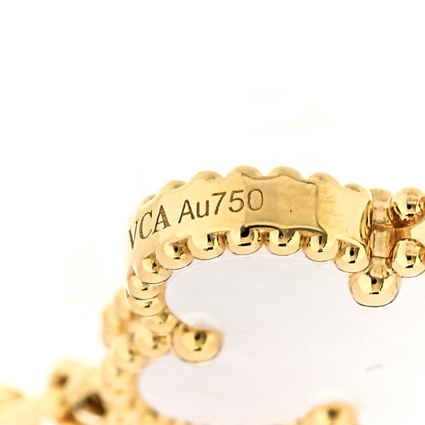 18K Yellow Gold Mother of Pearl 5 Motifs Vintage Alhambra Bracelet