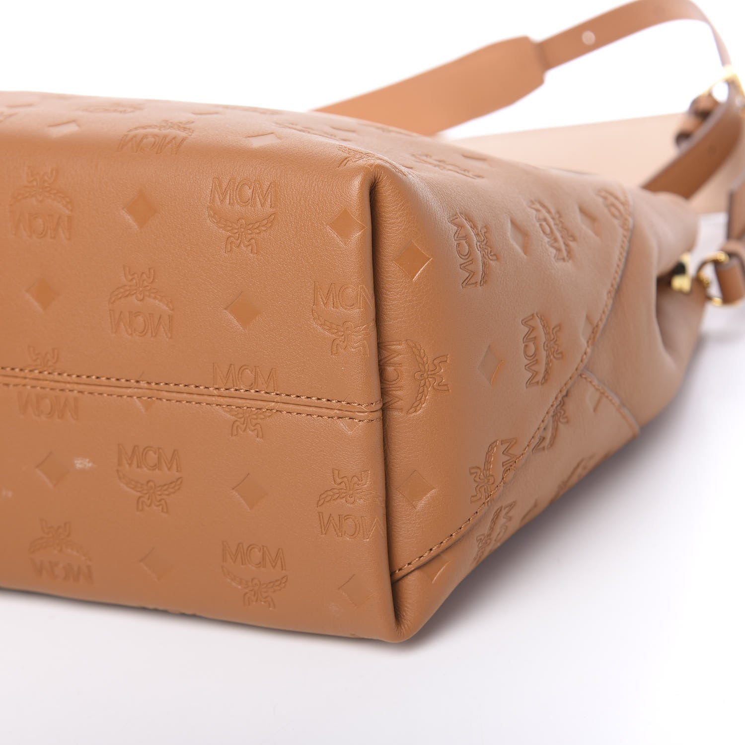 MCM Calfskin Ottomar Monogram Medium Klara Hobo Cognac 11 of 11