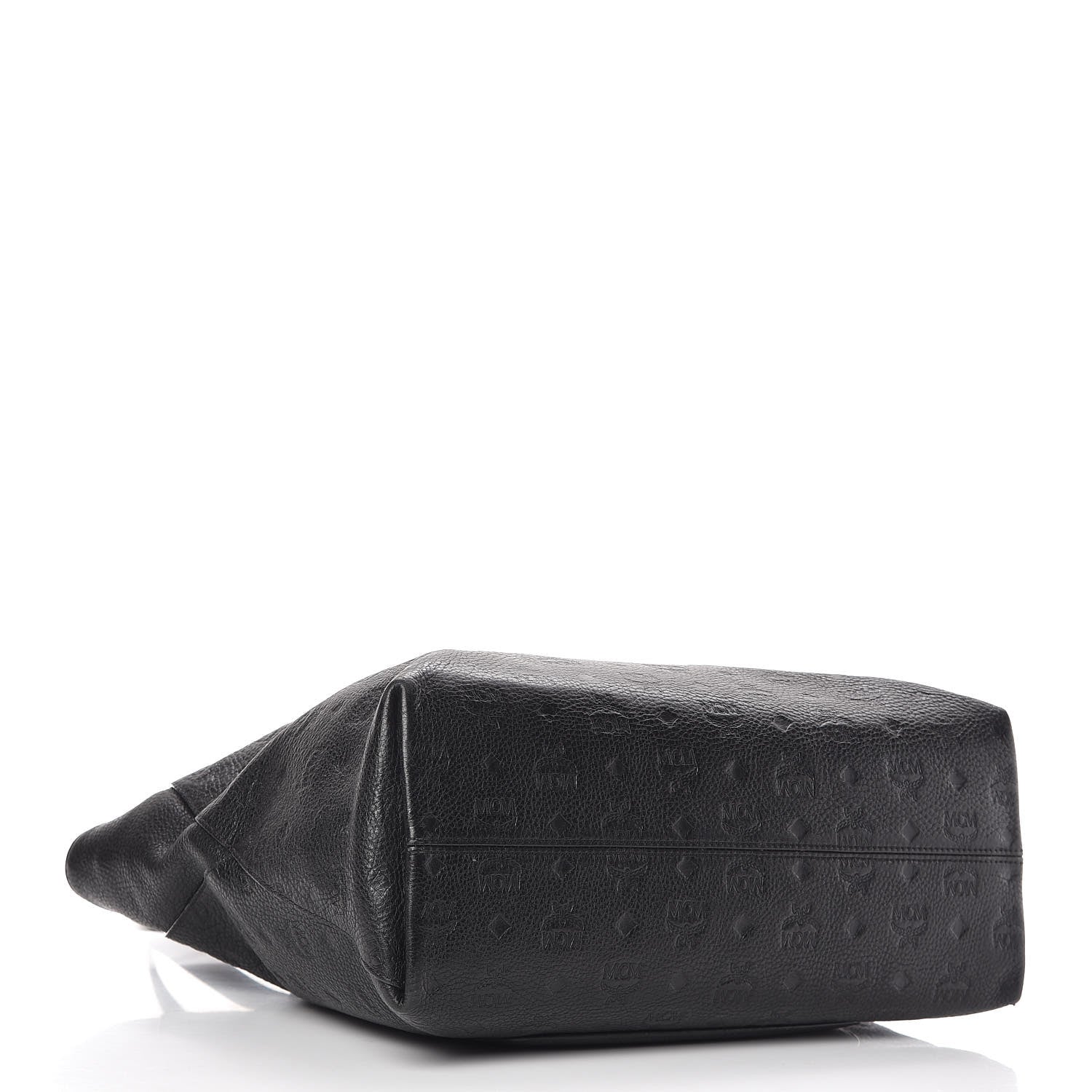MCM Calfskin Ottomar Monogram Medium Klara Shopper Tote Black 4 of 15