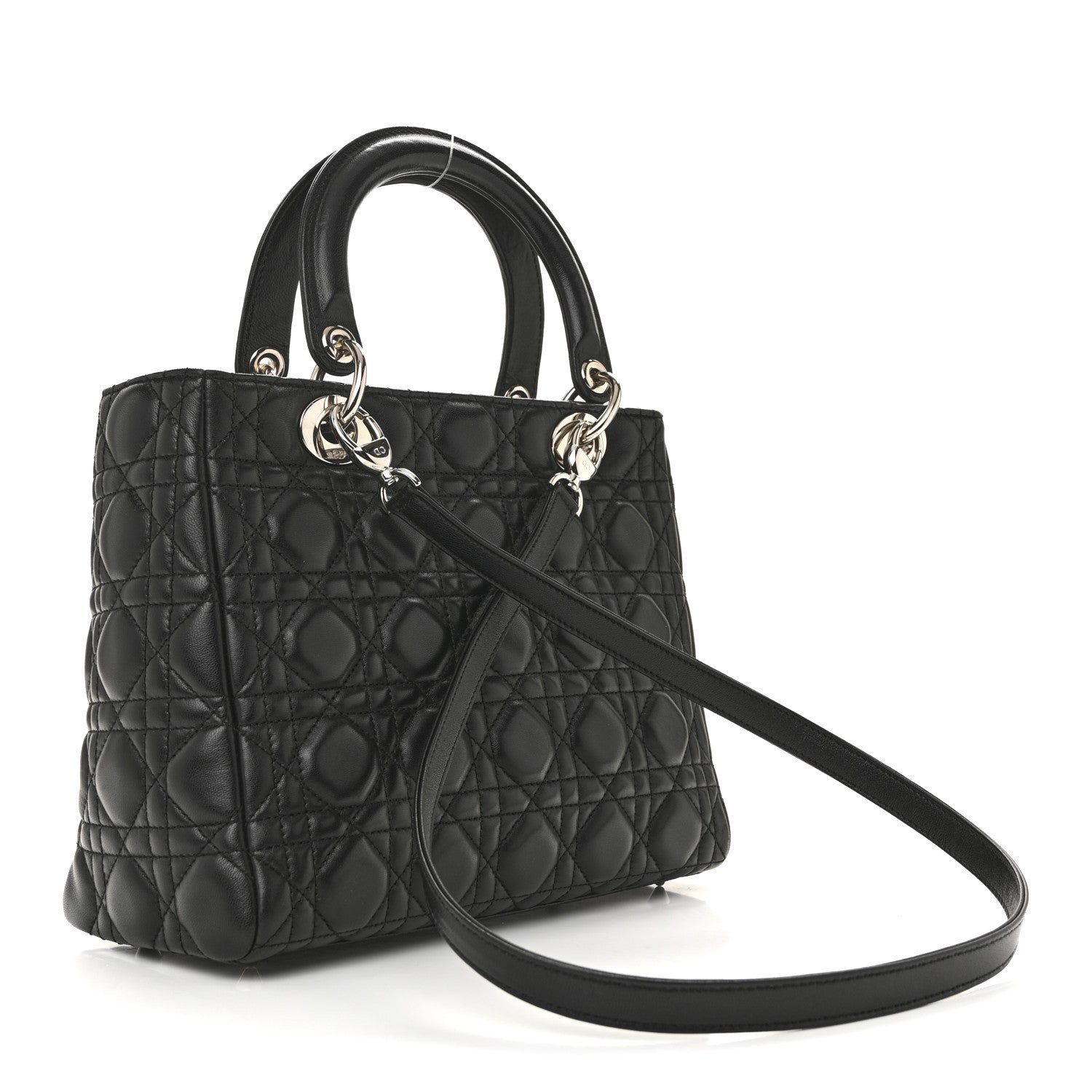 Christian Dior Lambskin Cannage Medium Lady Dior Black 3 of 15