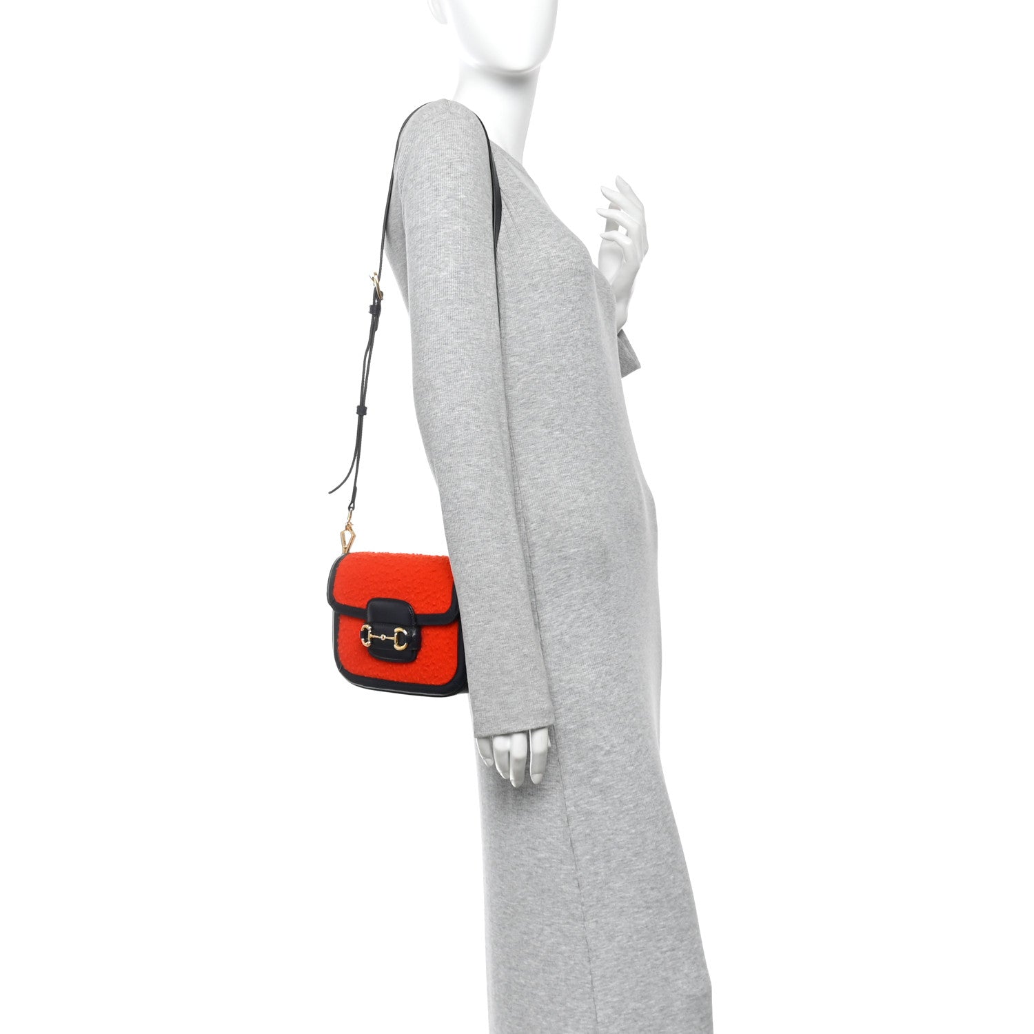 Gucci Casy Wool Azalea Calfskin Mini Horsebit 1955 Shoulder Bag Bitter Sweet Blue 2 of 10