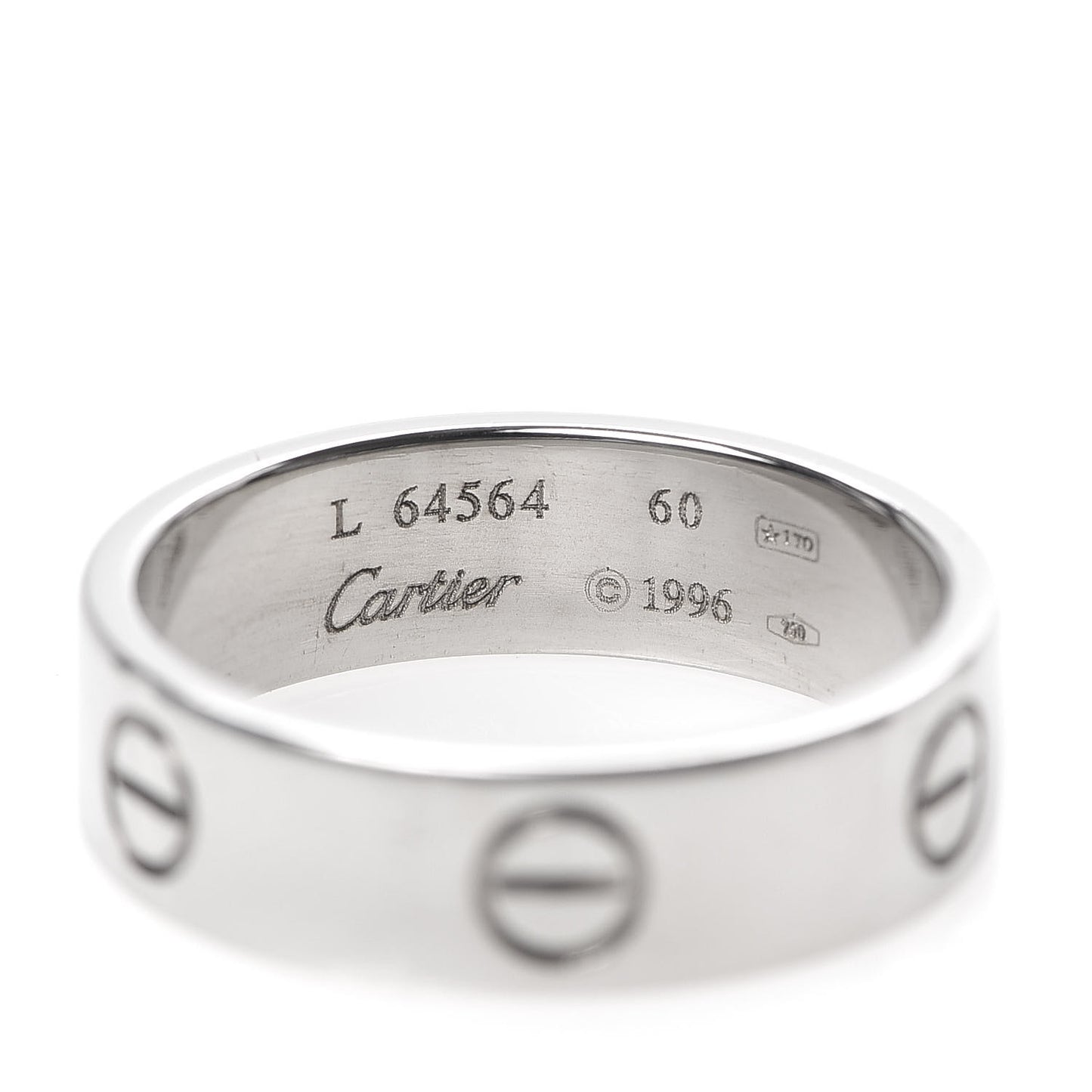 18K White Gold 5.5mm LOVE Ring 60 9