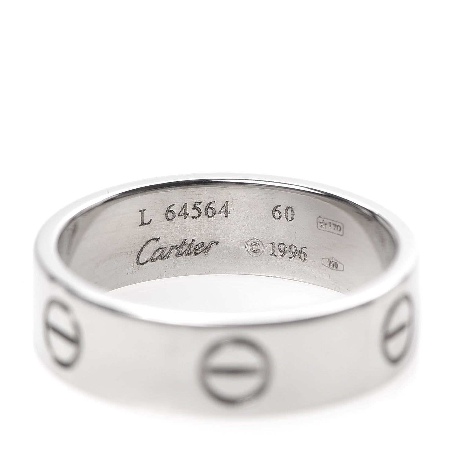 Cartier 18K White Gold 5.5mm LOVE Ring 60 9 4 of 4