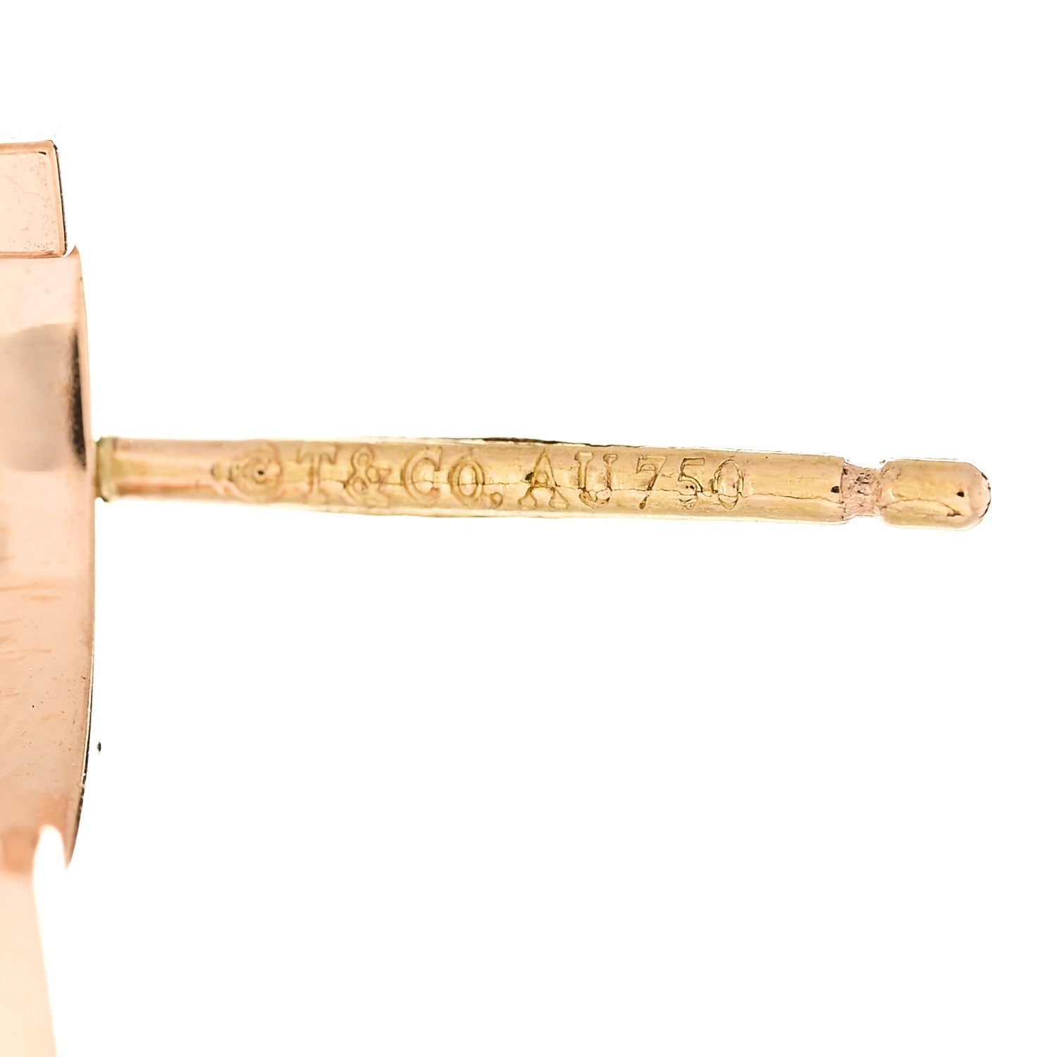 Tiffany 18K Rose Gold T Smile Stud Earrings 4 of 5