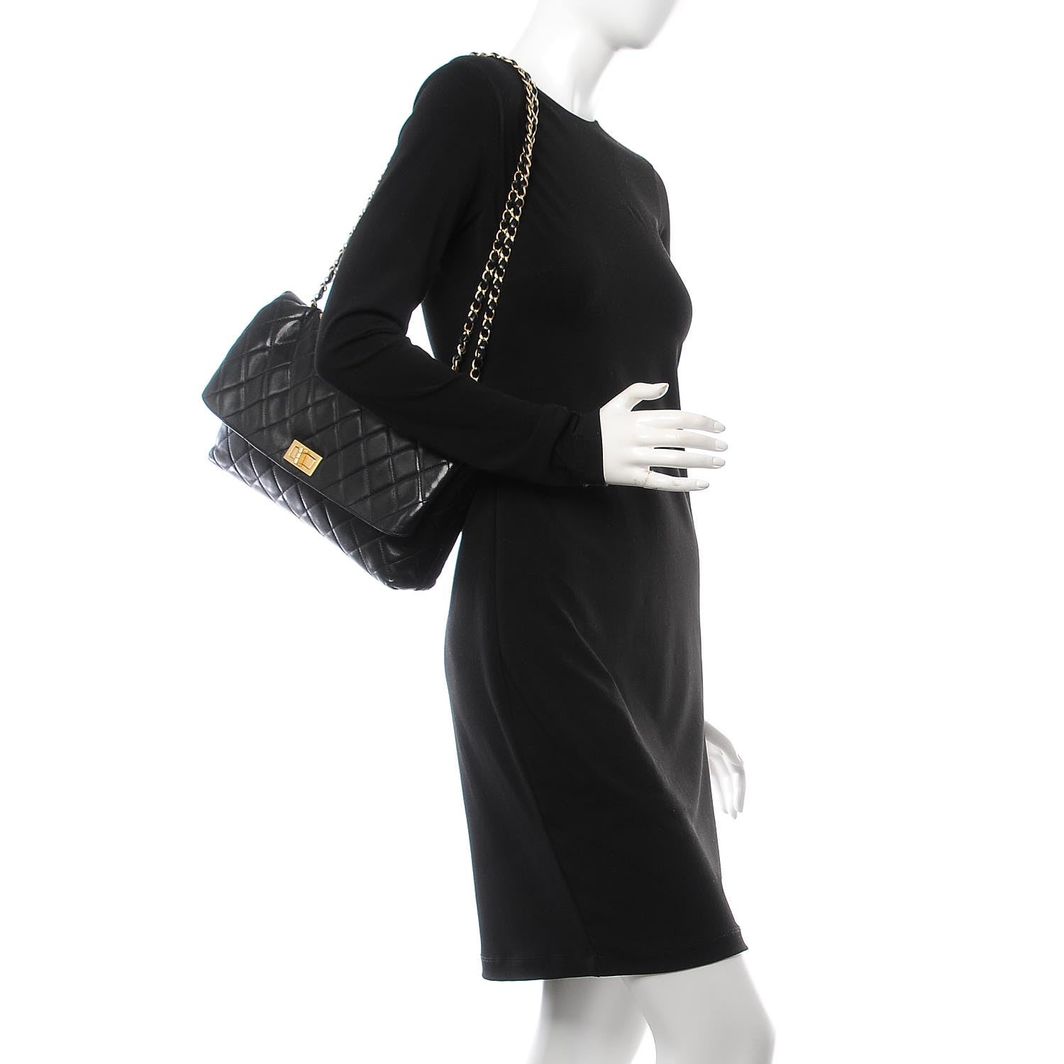 Chanel Lambskin Quilted Jumbo Mademoiselle Flap Black 2 of 8