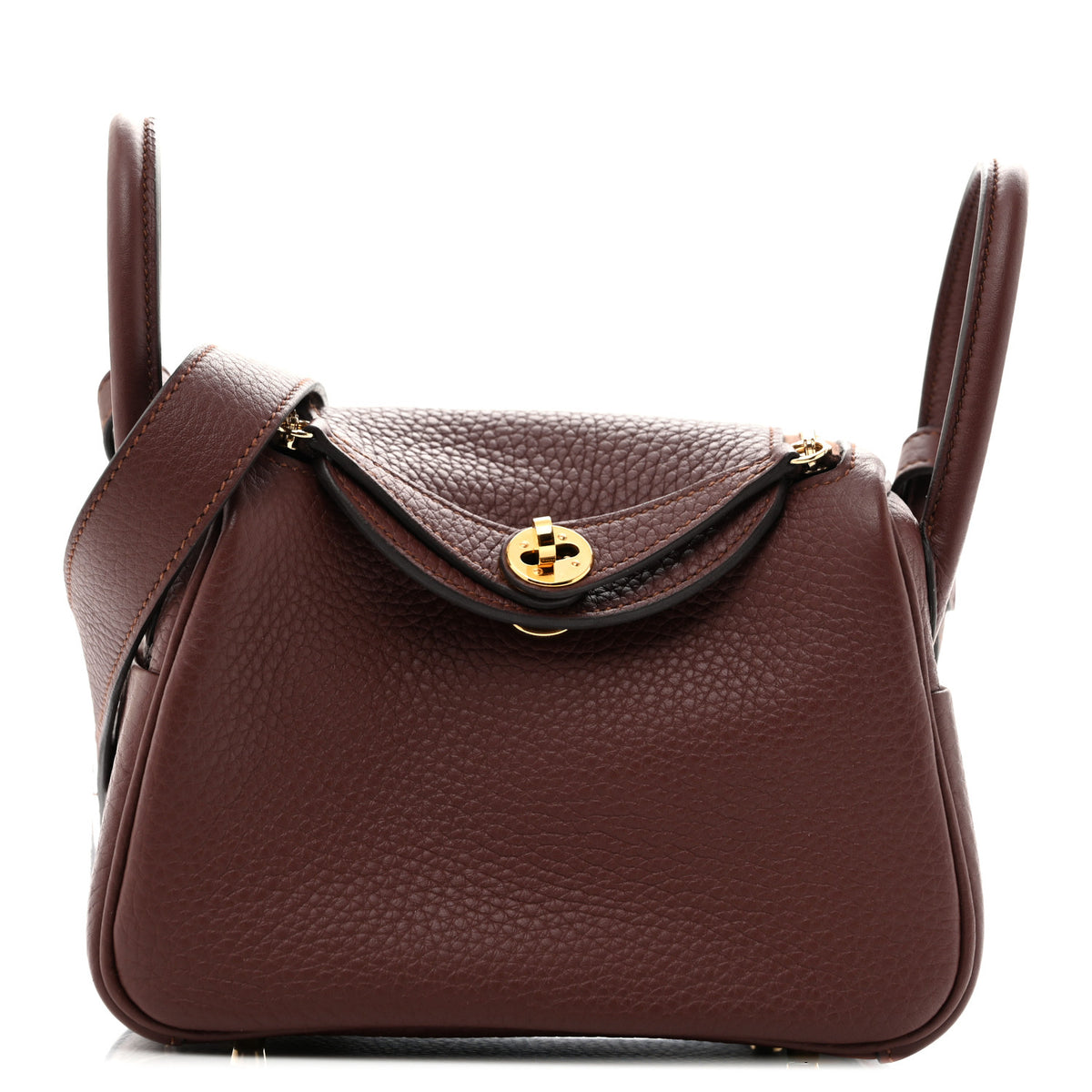 Hermes Taurillon Clemence Mini Lindy 20 Terre 1 of 12