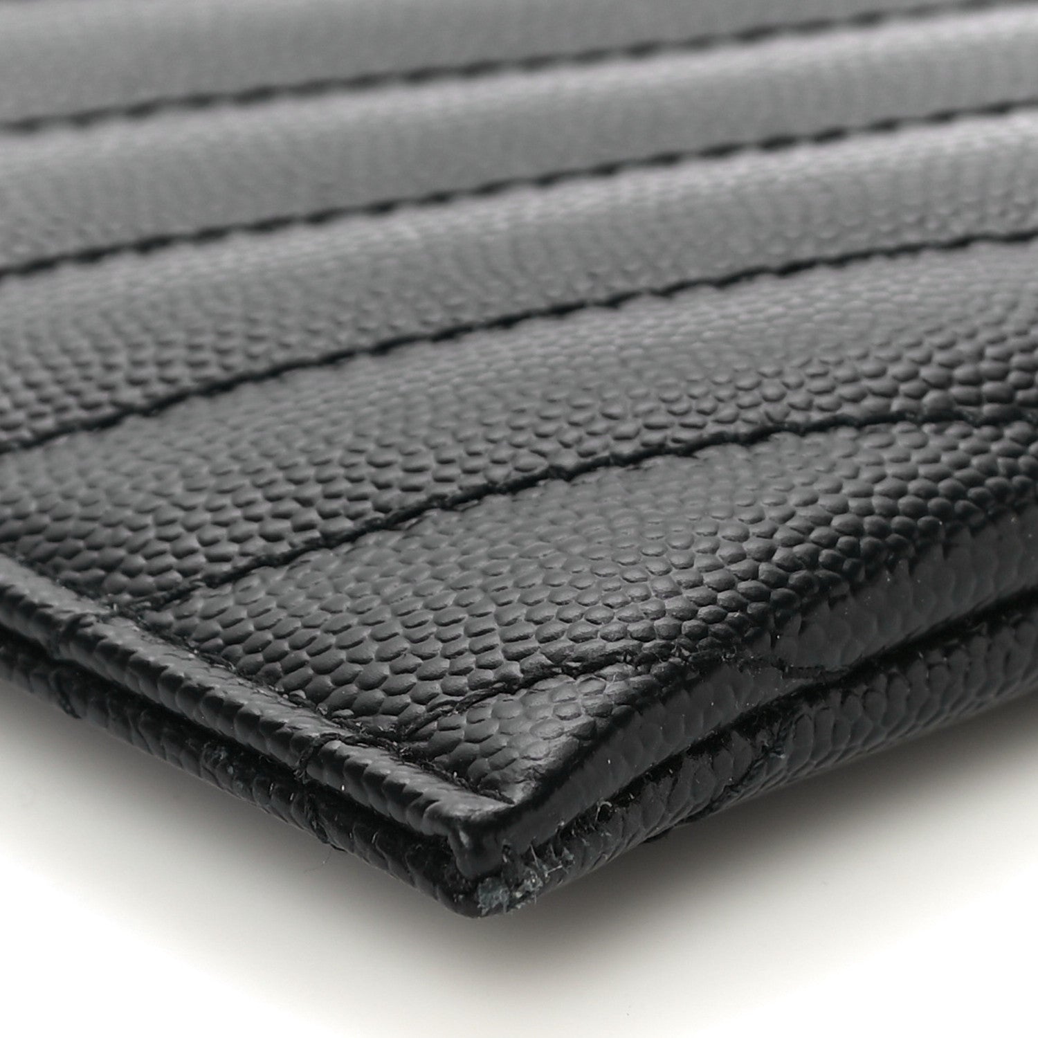 Saint Laurent Grain De Poudre Chevron Monogram Bill Pouch Black 9 of 11