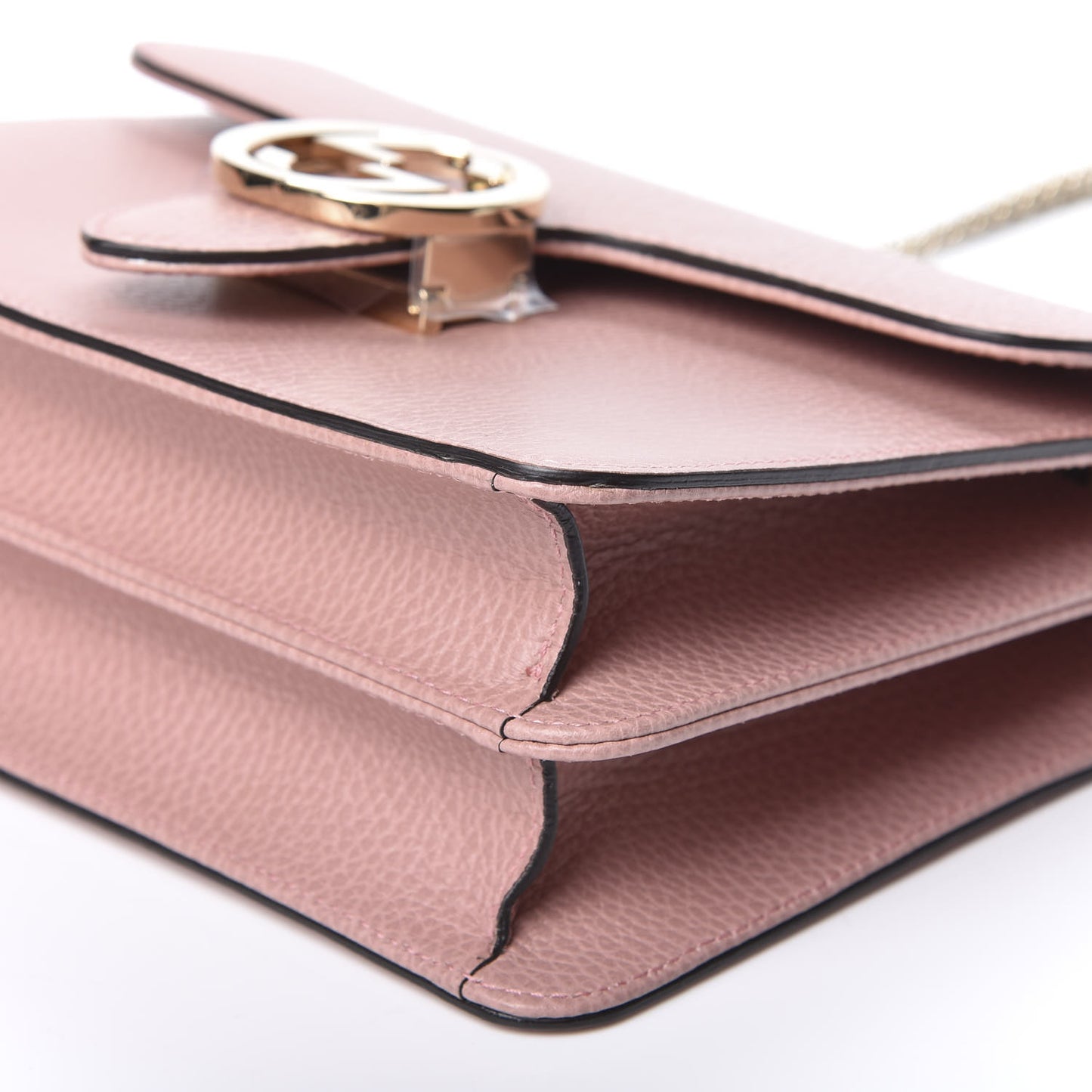 Dollar Calfskin Small Interlocking G Shoulder Bag Soft Pink