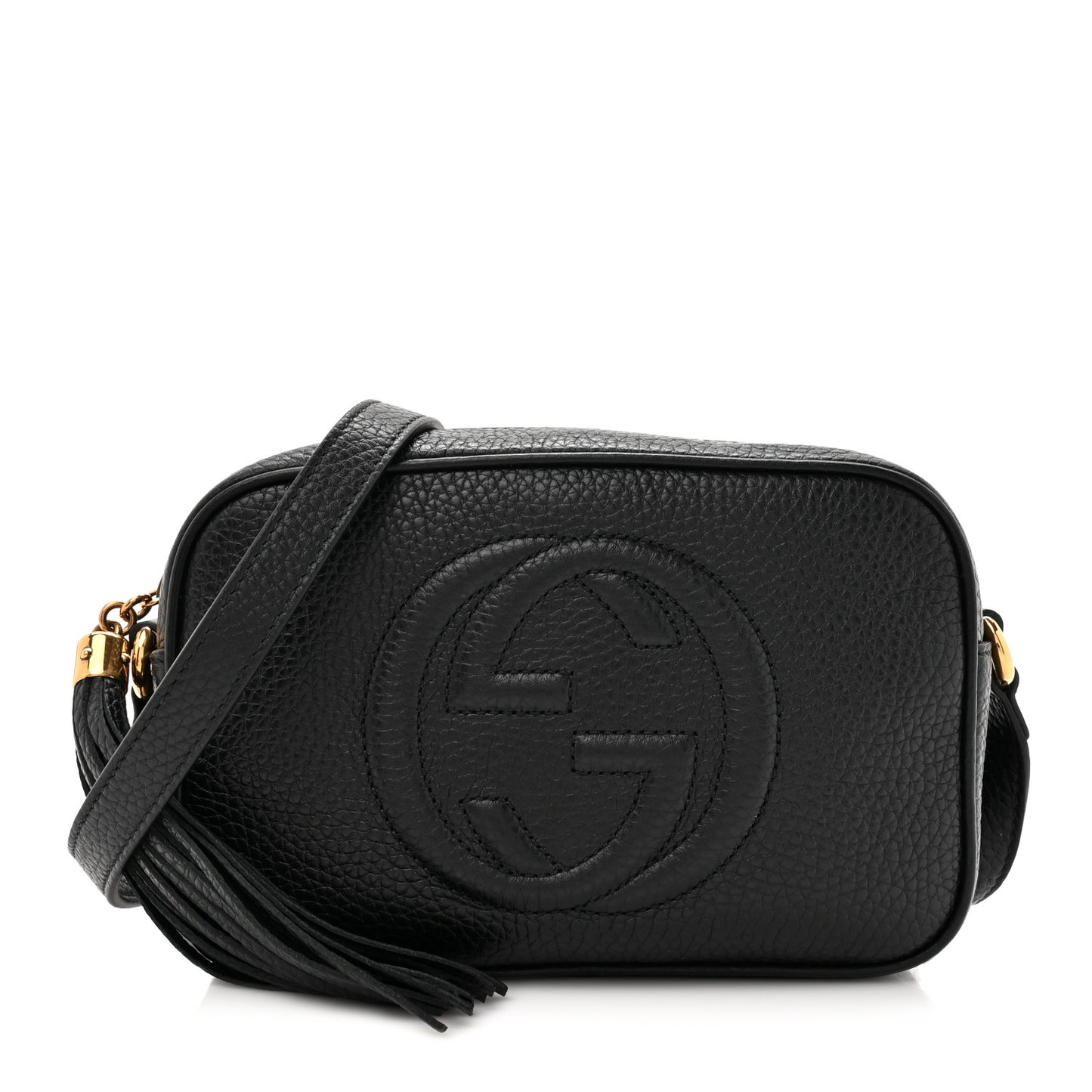 Pebbled Calfskin Mini Soho Disco Bag Black