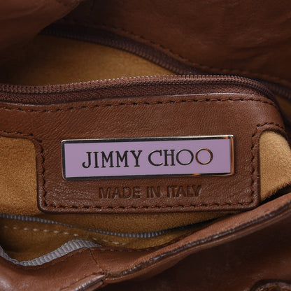 Jimmy Choo Calfskin Snakeskin Bree Biker Shoulder Bag Tan 7 of 13