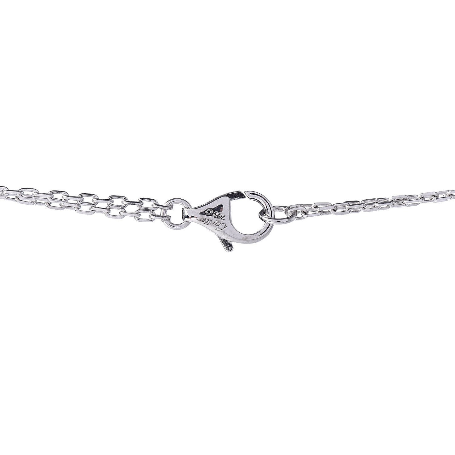 18K White Pink Gold Diamond Three Ring LOVE Pendant Necklace