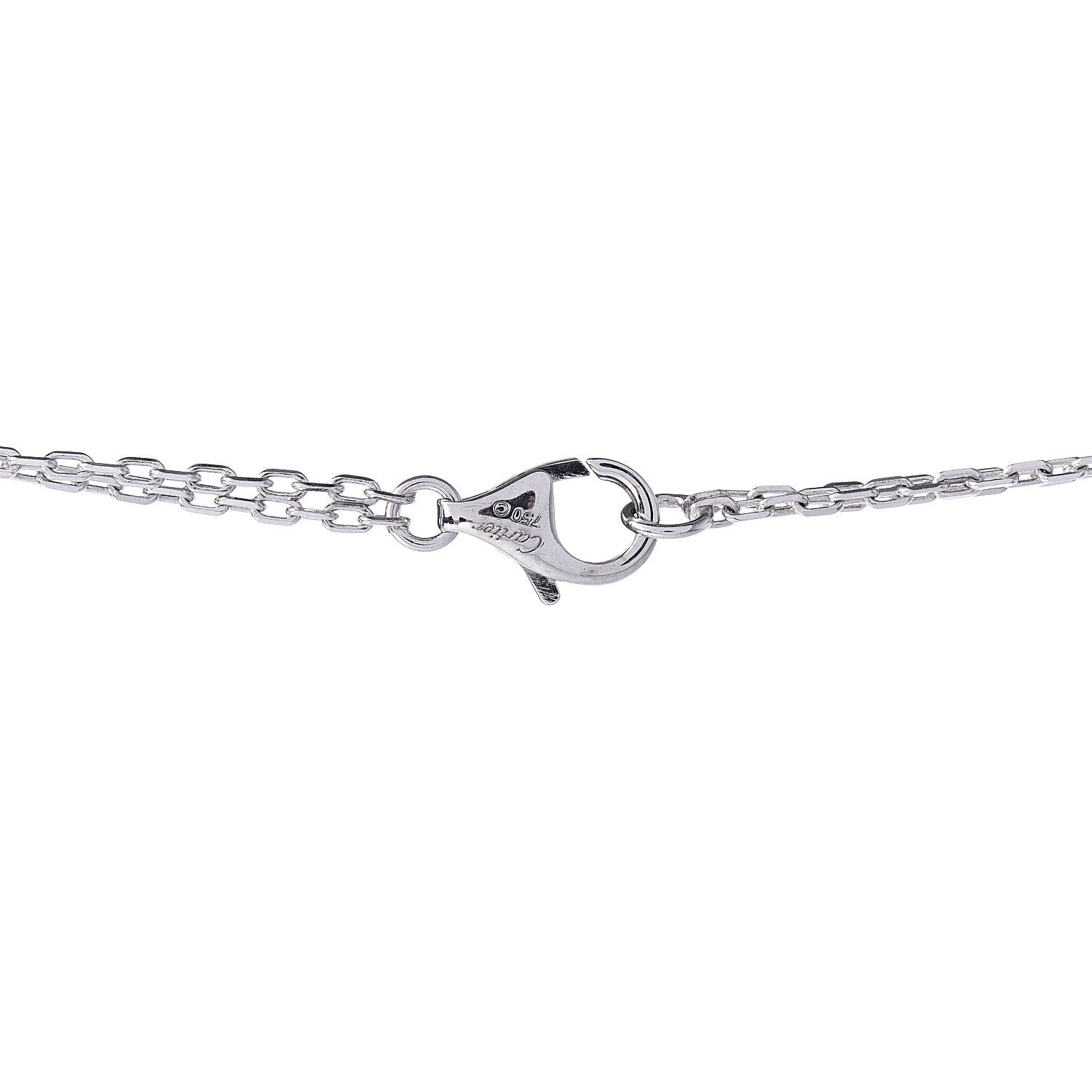 Cartier 18K White Pink Gold Diamond Three Ring LOVE Pendant Necklace 6 of 7