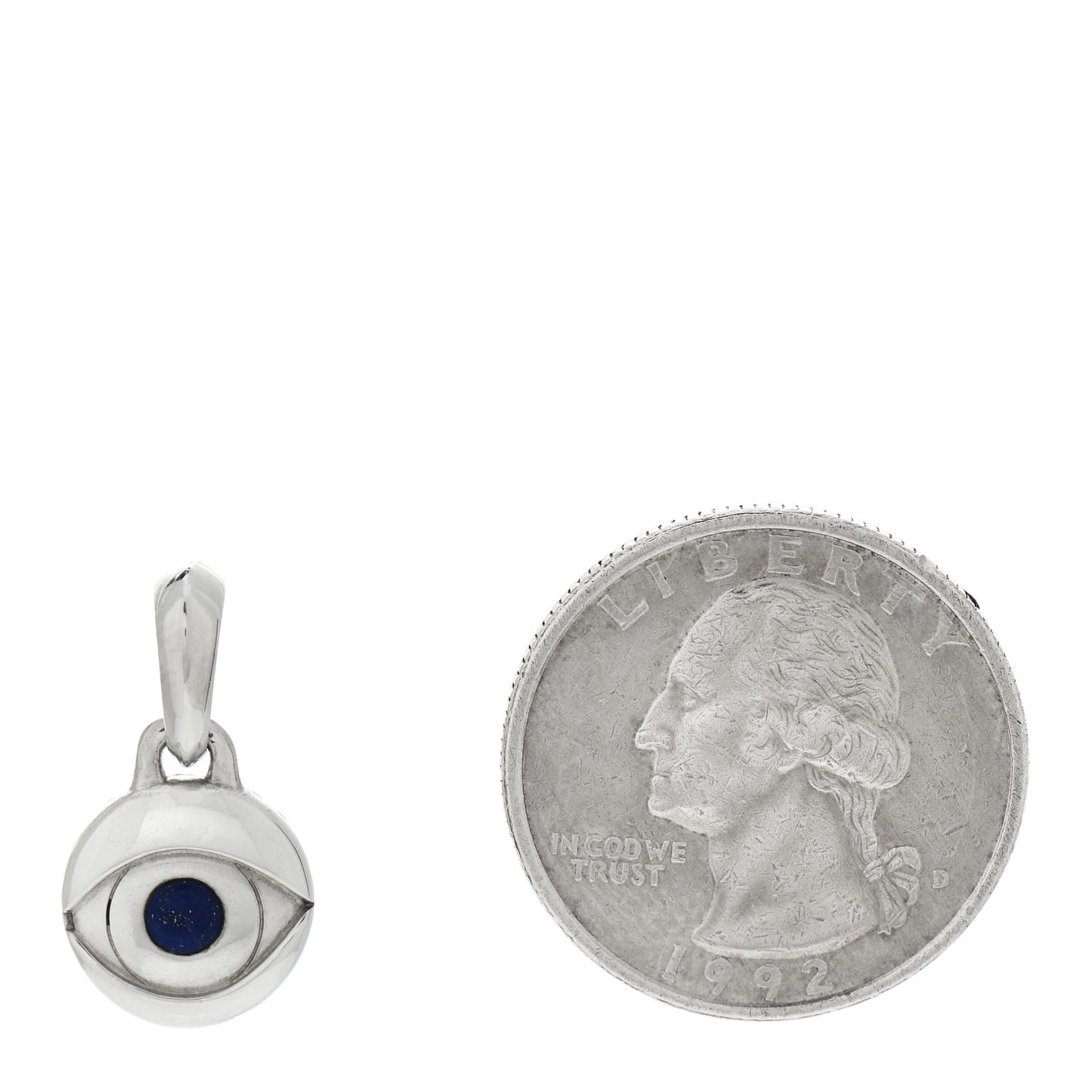 Sterling Silver Lapis Lazuli Evil Eye Amulet Charm