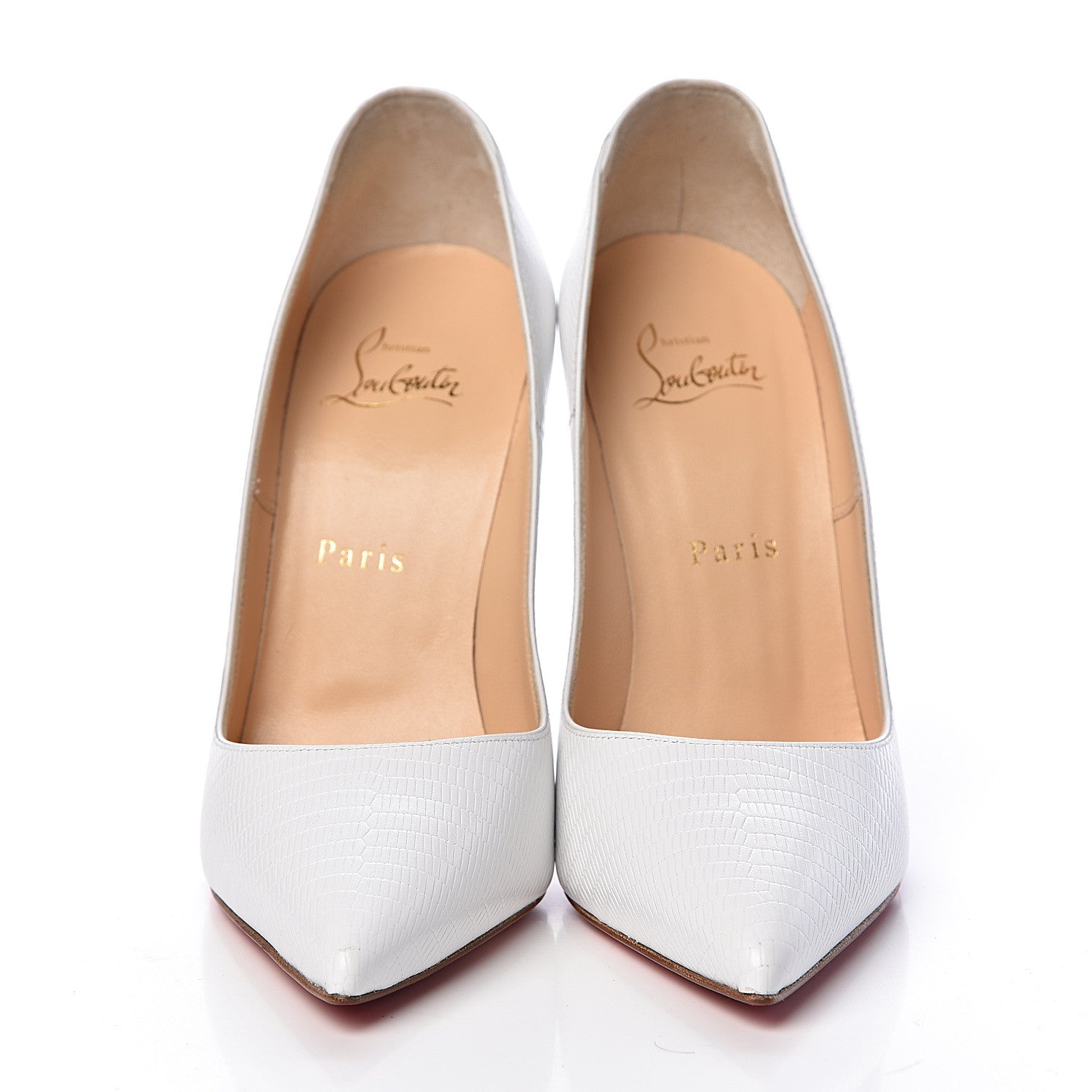 Christian Louboutin Calfskin Lizard Embossed So Kate 120 Pumps 37.5 White 2 of 12