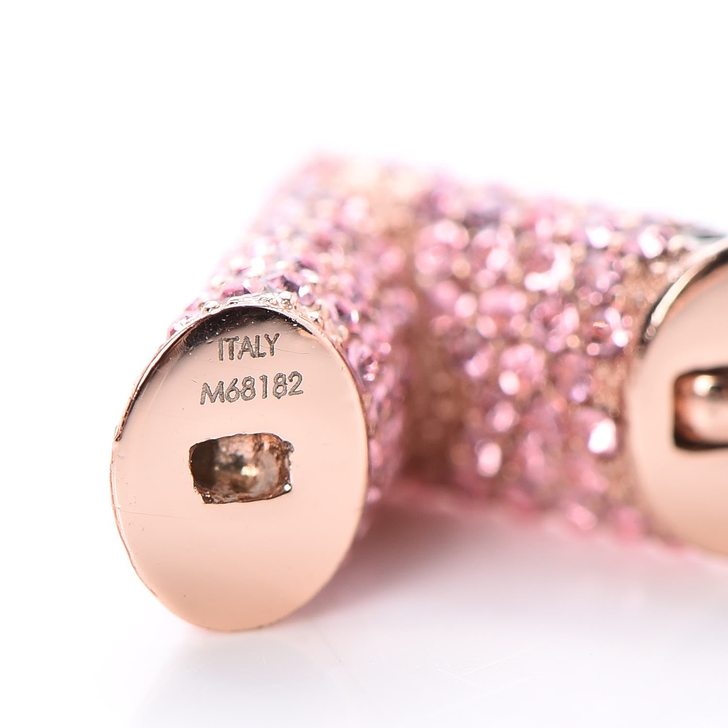 Louis Vuitton Crystal Essential V Strass Earrings Pink Gold 4 of 6