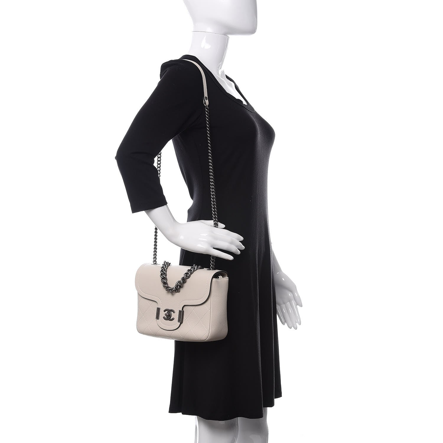 Chanel Grained Calfskin Archi Chic Flap Ivory 2 of 10