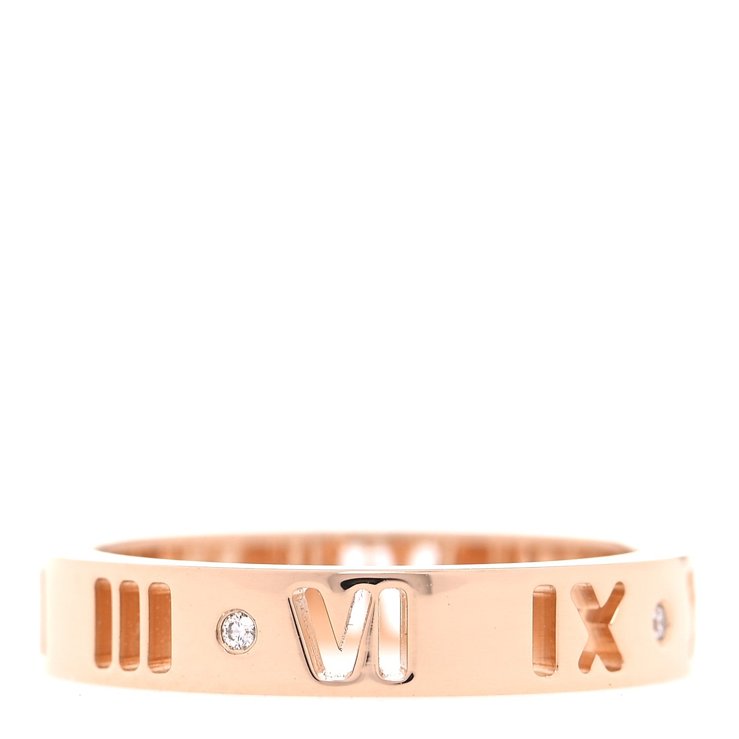 Tiffany 18K Rose Gold Diamond Atlas Pierced Ring 49 4.75 2 of 4