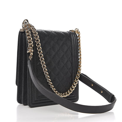Chanel Caviar Quilted North South Boy Flap Black 2 of 9